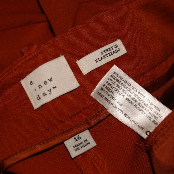 NEW Burnt Orange Wide-Leg Crop Fashion Pants 16 B3 - Picture 6 of 8